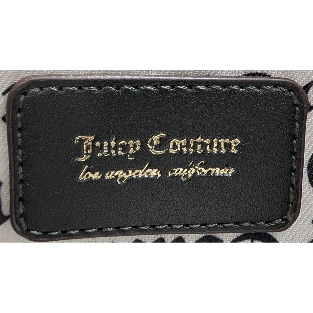 Juicy Couture Y2K Monogram Baguette Purse Shoulder Bag Textured Logo Heart Charm